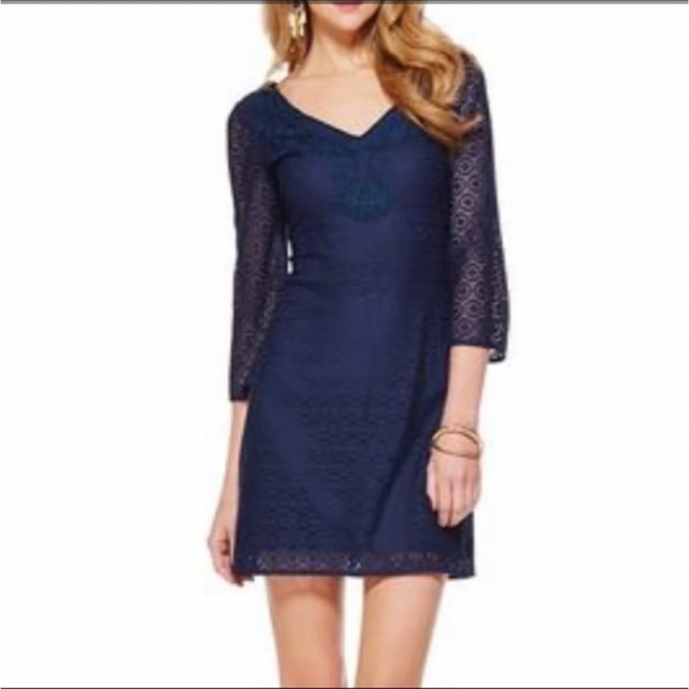 Lilly Pulitzer Deep Blue Lace Mini Dress